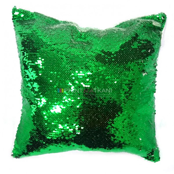 Подушка с пайетками зеленая